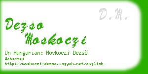dezso moskoczi business card